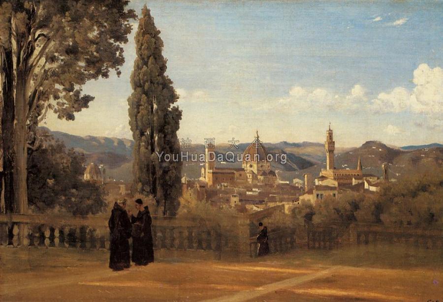 Florence - The Boboli Gardens - 让·巴蒂斯特·卡米耶·柯罗